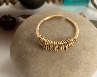 Gold Cartilage Hoop Nose Ring Septum Helix Tragus Piercing Sleeper Earring Wire Jewelry Gold Filled Sterling Silver Rose Gold Filled