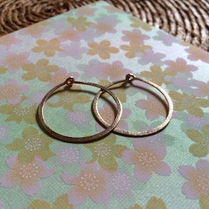 Hammered Gold Hoop Earrings, Classic Hoop Earrings, Everyday Hoops, 1&quot; Round Hoops, Silver Hoop Earrings, Artisan Hoop Earrings, Hoops