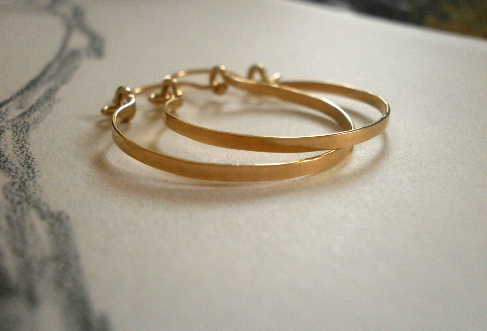 1 Gold Hoops Small Gold Hinged Hoop Earrings Delicate 14k Gold Filled