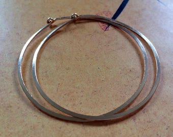 Artisan Hammered Gold Hoops Big Gold Hoops Large 14k Gold Fill Hoops Open Circle Earrings Wire Jewelry Bellanti Jewelry