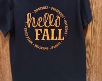 Hello Fall Shirt | Autumn Bonfire Unisex Tee