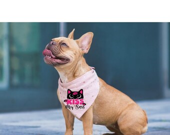 Kiss My Sass Dog Bandana | Sassy Tie-On Pet Scarf