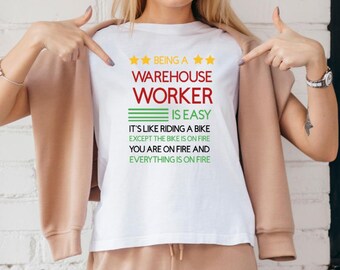 Lagerarbetarskjorta – Rolig arbetströja, som att cykla