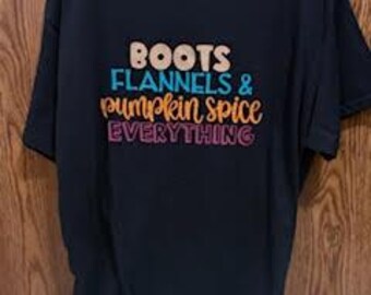 Boots Flannels & Pumpkin Spice Unisex T-Shirt | Cozy Autumn Tee