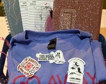 Bookish Digital Reader Bundle- Shirt + Stickers + Journal + Bookmark + Custom Device Case