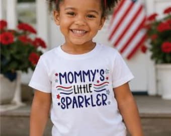 Mommy’s Little Sparkler Shirt, 4th of July Kids Shirt, Baby Independence Day Outfit, Toddler Patriotic Shirt, Kids July 4 Tee