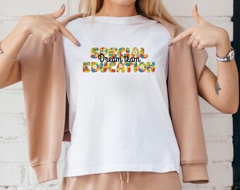 SPED Teacher Dream Team T-Shirt | Rainbow Vinyl, Inclusive Education