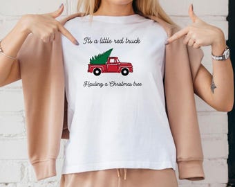 Little Red Truck Christmas Shirt – Custom Family Holiday Long Sleeve