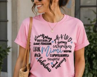 Camiseta Mimi Heart – El mejor regalo para Mimi, camiseta con diseño de palabras para abuela
