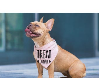 Treat Junkie Dog Bandana | Funny Pet Humor Accessory
