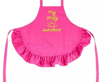 My Only Sunshine Apron | Kids & Adult Apron | Matching Family Baking Apron | Cute Sunshine Kitchen Apron | Gift for Mom/Child