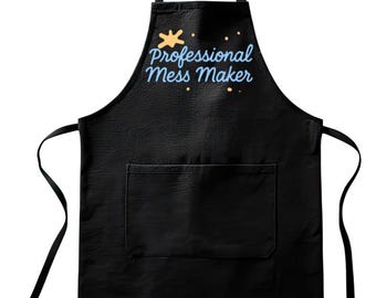 Professional Mess Maker Apron | Kids/Adult Apron | Funny Baking Apron | Kitchen Helper Apron | Cooking with Kids Gift
