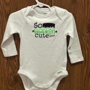 So Franken Cute Halloween Baby Bodysuit | Frankenstein Baby Shirt | Funny Infant Outfit | Toddler Halloween Top
