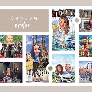 Custom order, Digital print, Personal digital caricature, printable gift