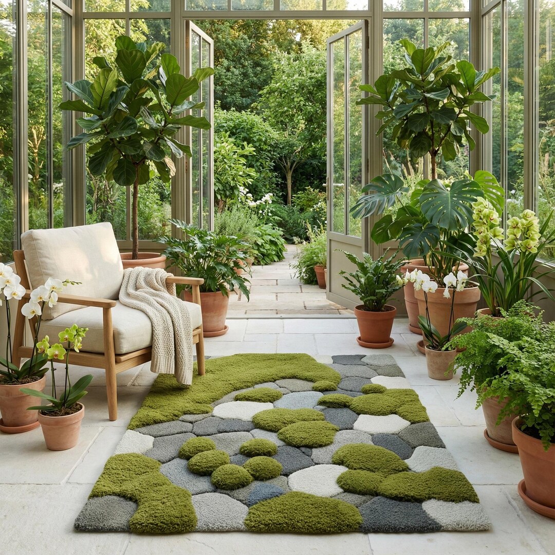 3D Moss Wool Rug | Hand Tufted Biophilic Area Carpet - Etsy