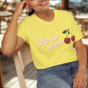 Vintage Cherry Unisex T-Shirt - Life is Sweet Design