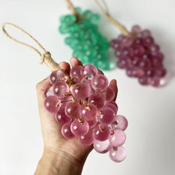 Handmade Fruit Cluster Soap - 7" Decorative Centerpiece (300g) with Gentle Scents, Grape Soap Trauben Seife -Ready-to-Gift Vegan Bath Art