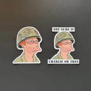 Parody Cartoon Rising Storm Vietnam Sticker, Funny Military Meme Decal