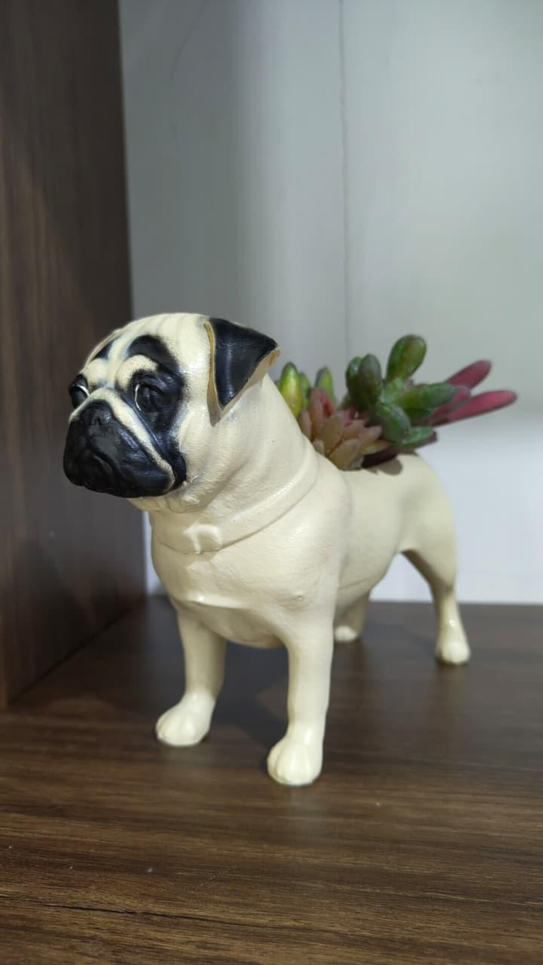 Pug Pot Pug Dog Tabletop Planter Pot, Animal Wall Flower Vase Home Décor ...
