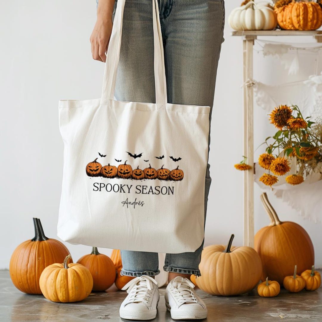 Personalized Halloween Tote Bag, Custom Trick or Treat Bag for Kids ...