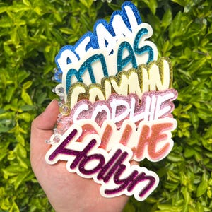 Personalized Name Keychain - Custom Name Keychain - Acrylic Backpack Tag - Diaper Bag Tag - Kids Name Tag - Bogg Bag Charm - School Label