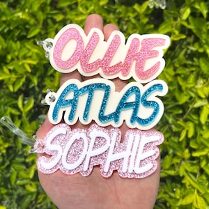 Back to School Name Tag | Custom Acrylic Keychain • Backpack Name Tag • Diaper Bag Label • Bogg Bag Charm • Personalized Kid Tag