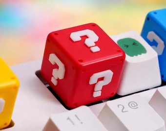 Question Block Resin Keycap | Retro Game Artisan Keycap | Cherry MX Compatible | Custom Mechanical Keyboard Gaming Keycap