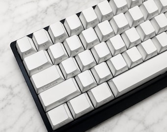 Set med 137 genomskinliga vita tangenter – Universellt tangentbordsset för mekaniskt tangentbord | Anpassade RGB PBT-tangenter för magnetiska och MX-brytare