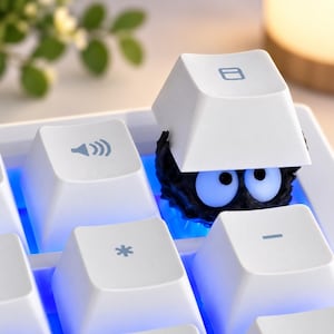 Coal Spirit 4D-tangentbord, söt tecknad mekanisk tangentbordstangent, kawaii speltillbehör, unik spelpresent