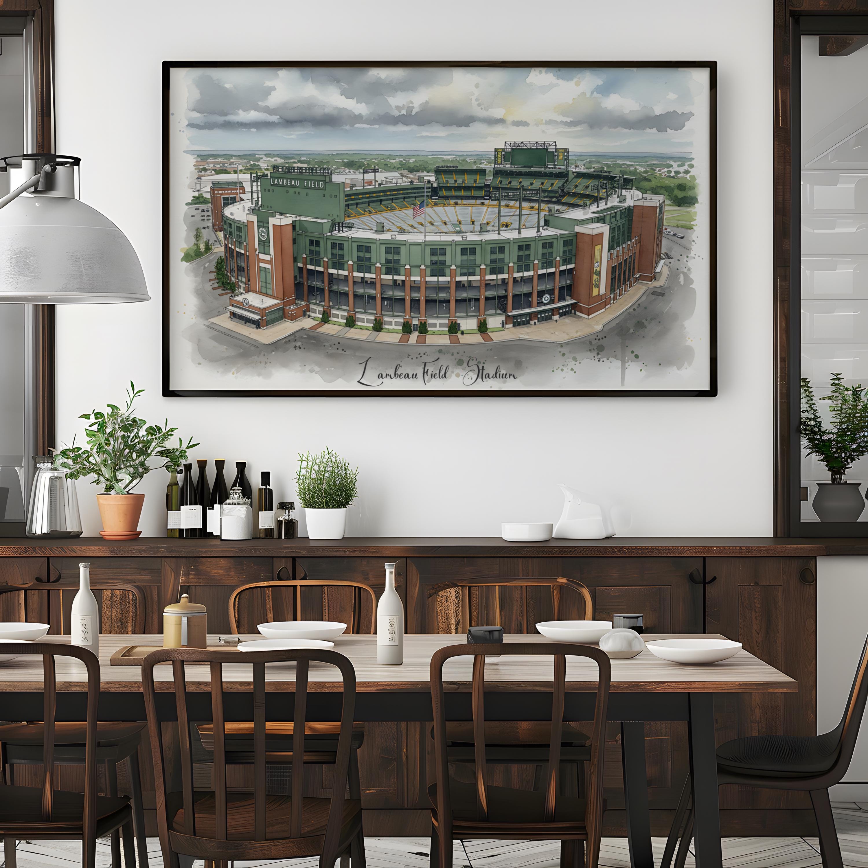Lambeau Field Stadium Wall Art: Wisconsin Green Bay Packers NFL ...