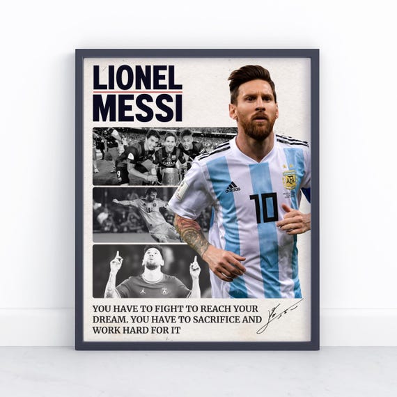 リオネル・メッシのサッカーポスター：モチベーションを高めるサッカー