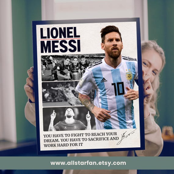 リオネル・メッシのサッカーポスター：モチベーションを高めるサッカー