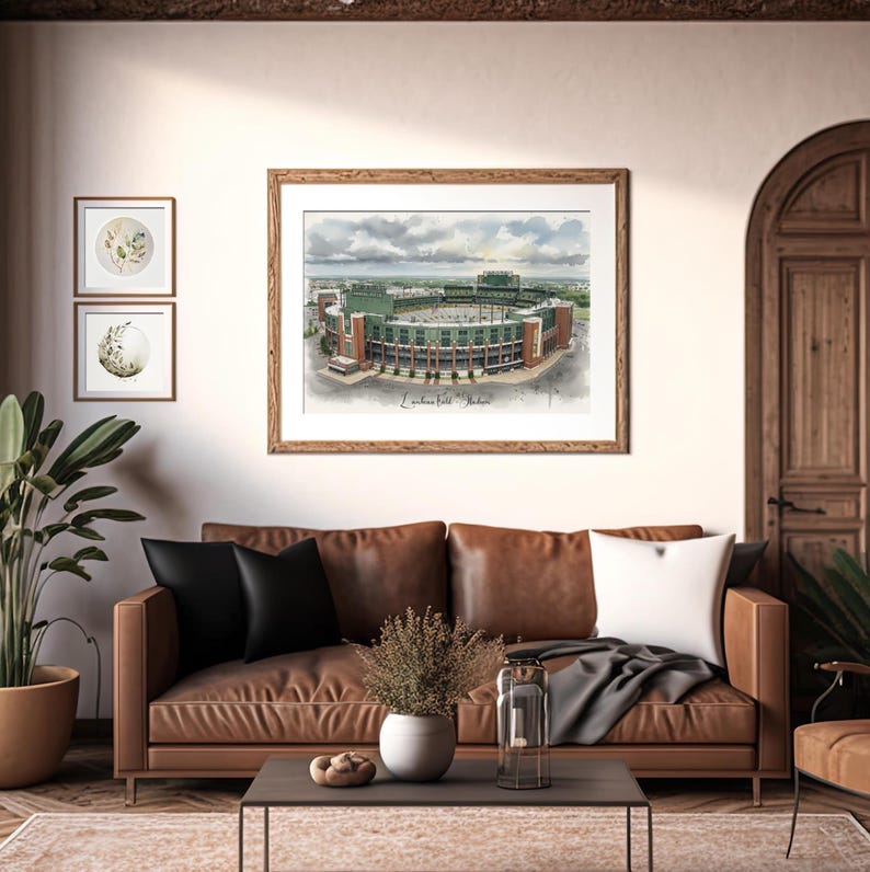Lambeau Field Stadium Wall Art: Wisconsin Green Bay Packers NFL ...