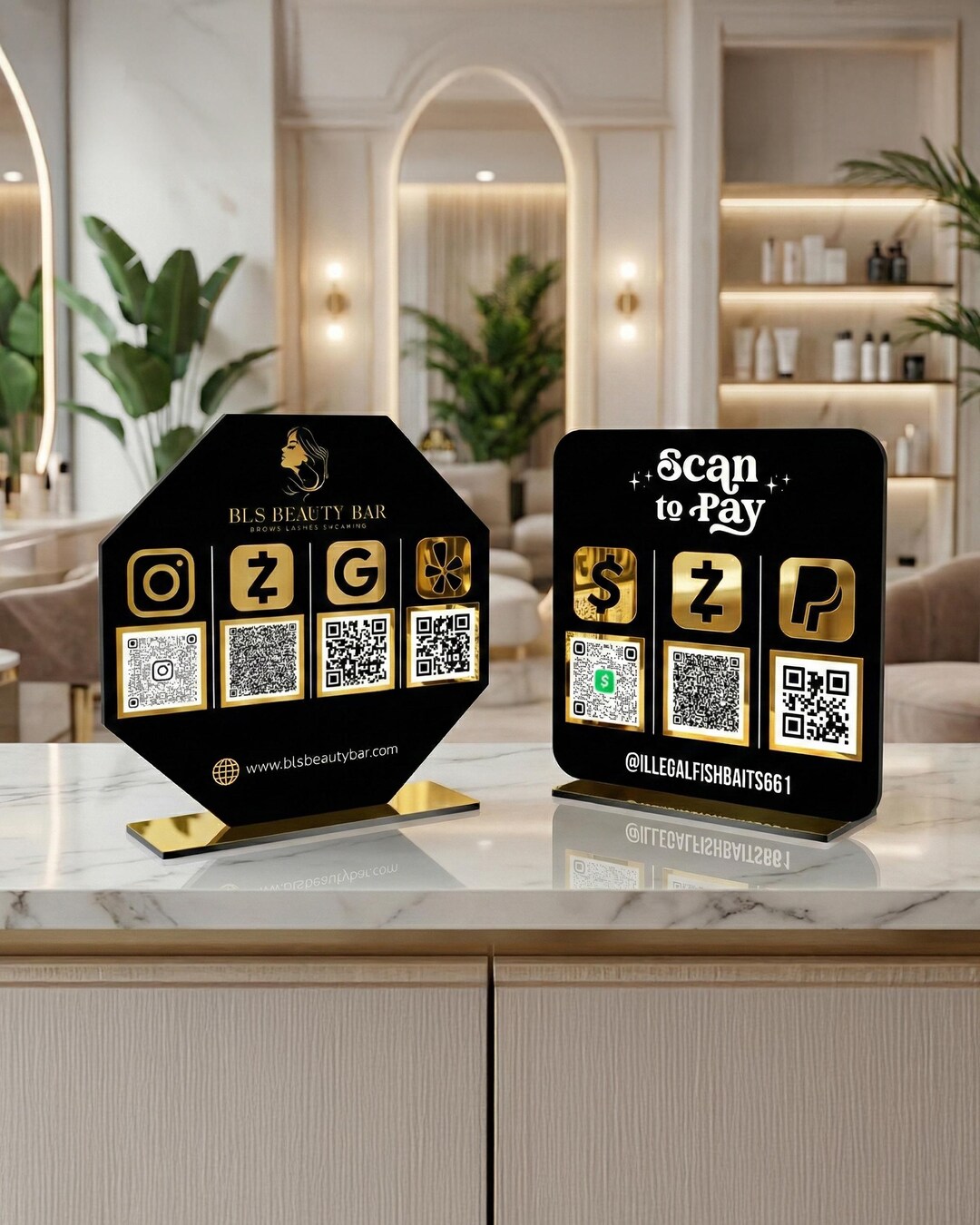 Custom Acrylic QR Code Sign: Social Media, Payment, Logo - Etsy
