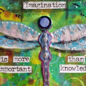 LIBELLULA IMMAGINAZIONE, ACEO, Arte animale, Turchese, libellula, Arte naturalistica, Mini stampa artistica, Arte da collezione, Tecnica mista, Stampa artistica, Cartolina artistica