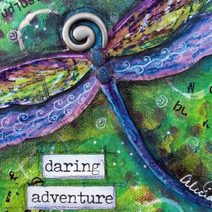 Avventura audace, LIBELLULA, ACEO, Arte animale, Turchese, Arte naturalistica, Mini stampa artistica, Arte da collezione, Tecnica mista, Stampa artistica, Cartolina artistica