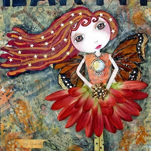 FATA DELLA TERRA, ACEO, Fata, Arte fantasy, Bosco, Arte femminile, Madre Terra, Mini stampa artistica, Arte da collezione, Tecnica mista, Stampa artistica, Cartolina artistica
