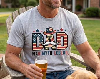 Funny Dad Shirt Man Myth Legend, Patriotic Dad Sweatshirt, USA Flag Dad Tee, Fathers Day Tees Gift for Dad, American Dad T-Shirt