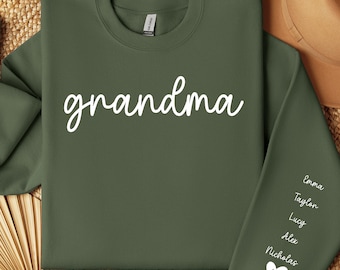 Custom Grandma Sweatshirt with Grandkids Names: Mother's Day Gift