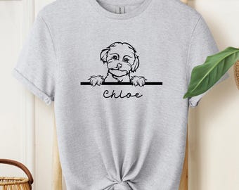 Custom Poodle Portrait Shirt, Dog Mom Gift Tee, Dog Mama Shirts for Women