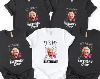 Custom 60th Birthday Crew Shirt Personalized Face Photo Party Tee