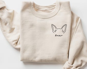 Custom Dog Ears Sweatshirt - Boston Terrier Mom, Tee