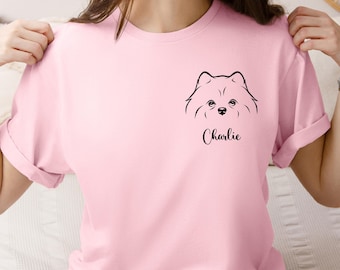 Custom Pomeranian Dog Face Shirt, Mom Crewneck Tee, Pomeranian Owner Gift