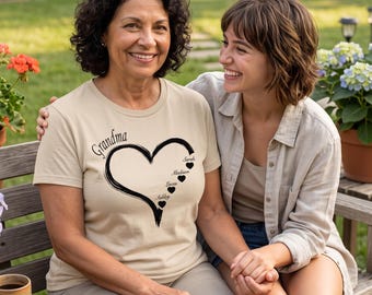Custom Grandma Shirt with Grandkids Names, Personalized Mama T-shirt, Custom Name Heart Tee, Grandma Mom Birthday Gift Shirt