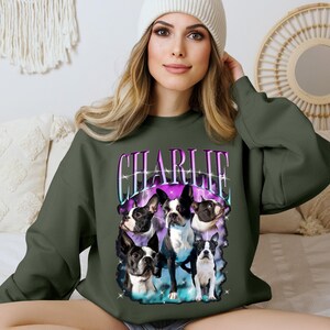 Custom Dog Mom Sweatshirt, Personalized Vintage Dog Face Sweatshirt, Custom Dog Picture Shirt, Gift for Dog Mama, Custom Dog Dad Hoodie