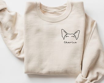 Custom Blue Heeler Dog Ears Sweatshirt – Dog Mom Gift, Personalized Pet Apparel