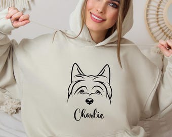 Custom Cairn Terrier Dog Face Hoodie, Dog Mom Crewneck, Pet Parent Apparel