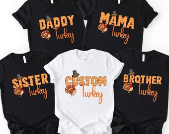 Thanksgiving Family Matching Shirts, Turkey Day Gifts for Family, Thanksgiving Outfit, Custom Family T-shirts, Thanksgiving Dinner Apparel