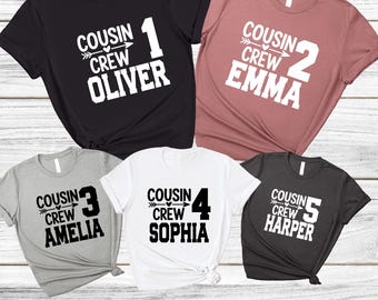 Custom Cousin Crew Birthday Party Shirt Matching Family Group Tee