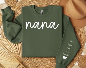 Custom Grandma Sweatshirt with Grandkids Names: Mother's Day Gift